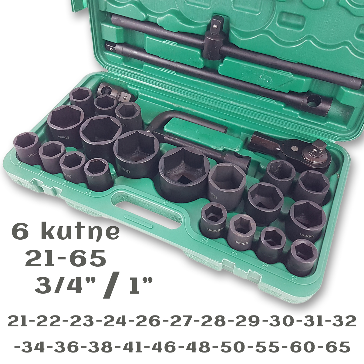 XXL kamionske gedore 26 dijelni set 21-65mm Front 1