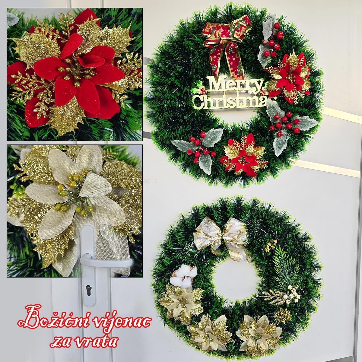 Božićni vijenac za vrata 50cm - 2 modela (1)