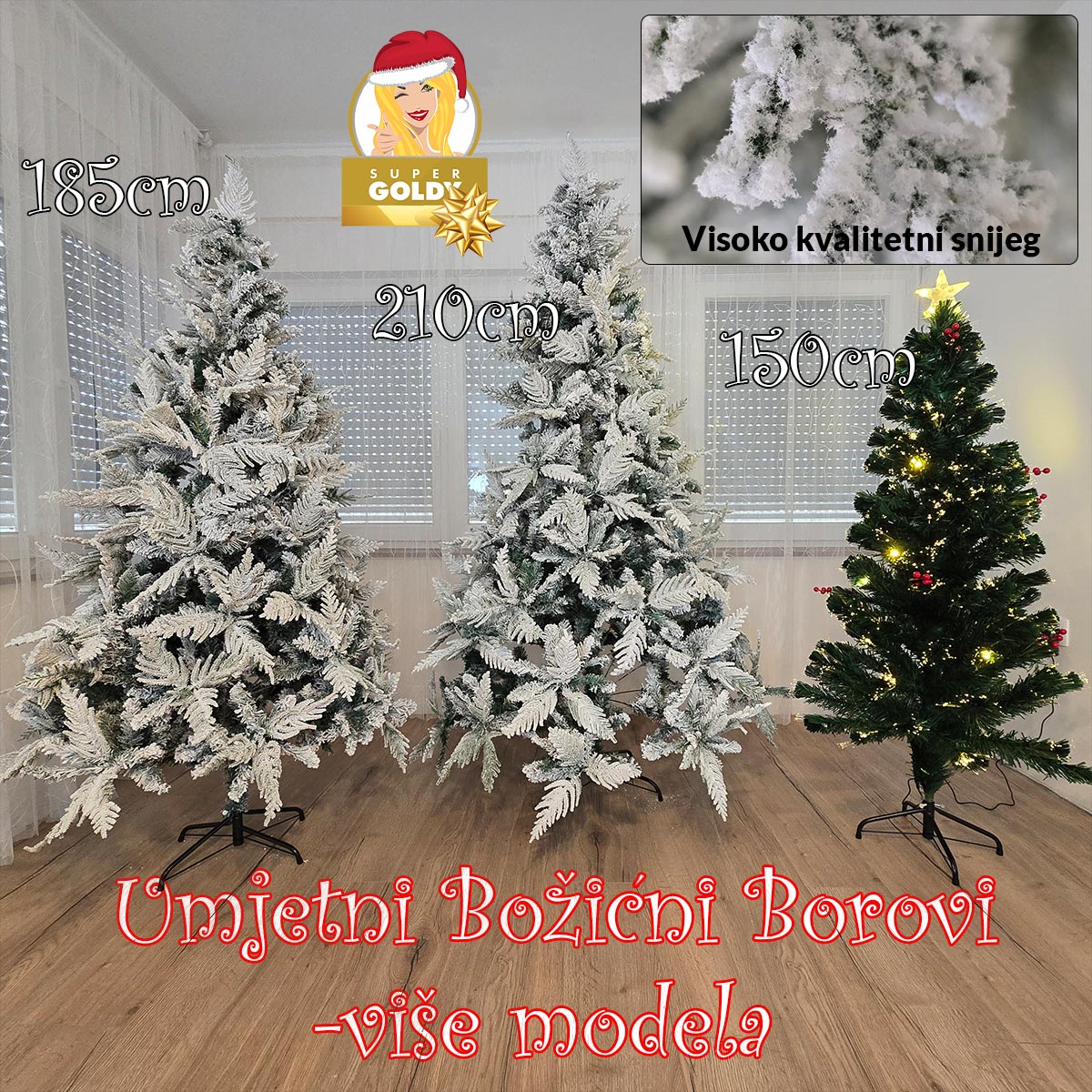 Umjetni Božićni Borovi - više modela Front 1 (1)