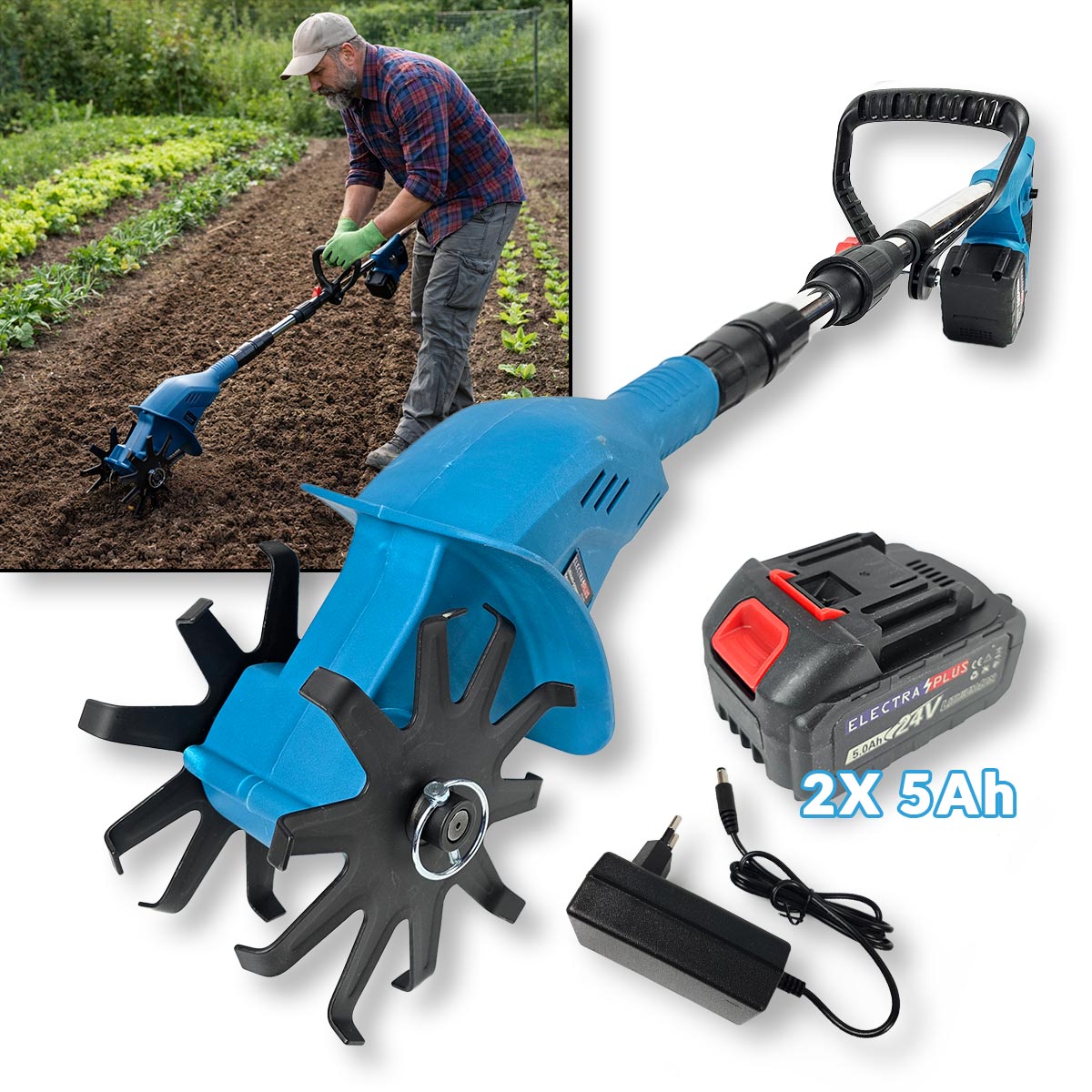 Aku freza za vrt 500W EL010 Front 1