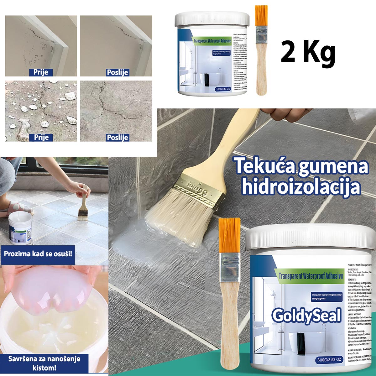 Prozirna gumena hidroizolacija GoldySeal NA274