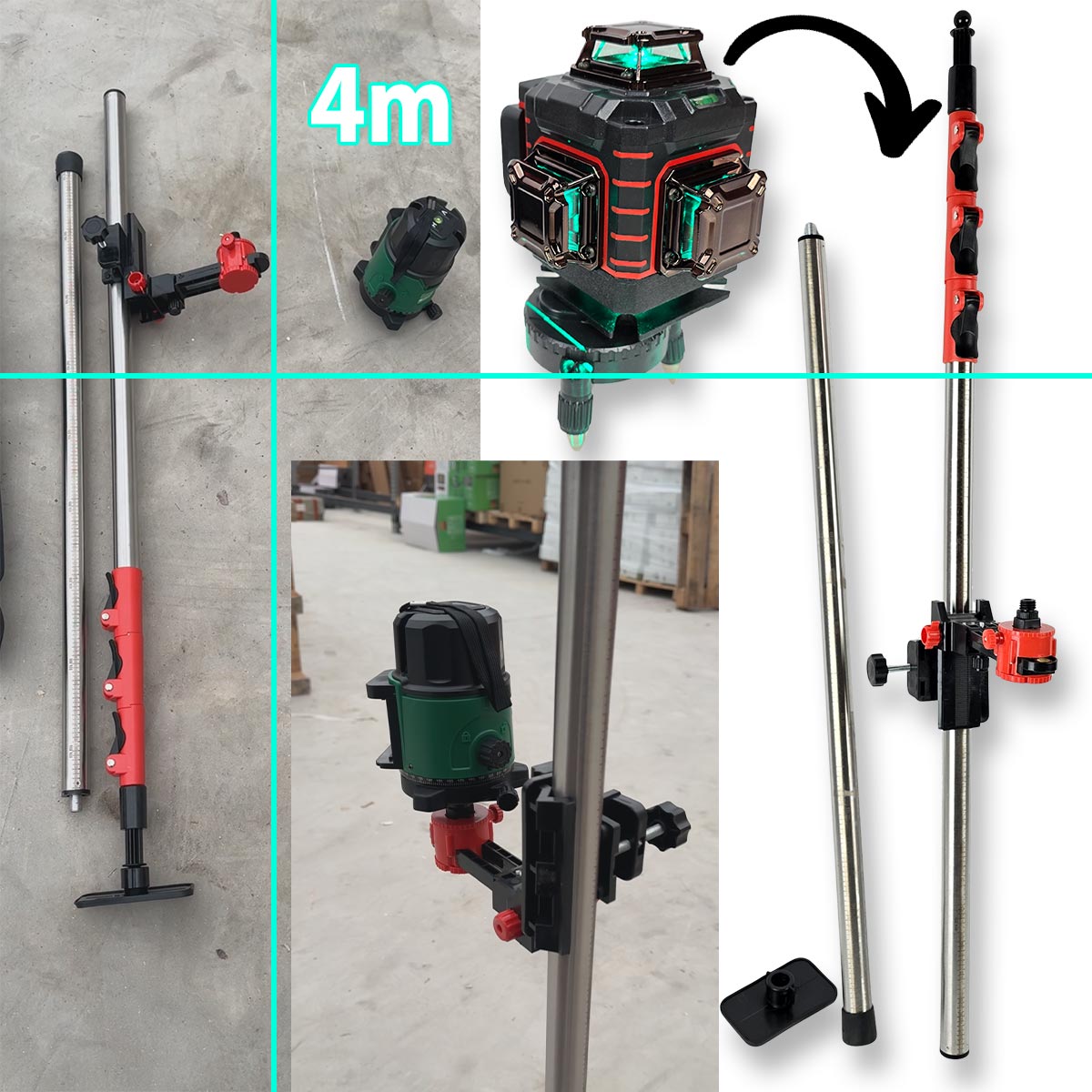 Teleskopski nosač za Laserski nivelir - 4m EL019 Front 1