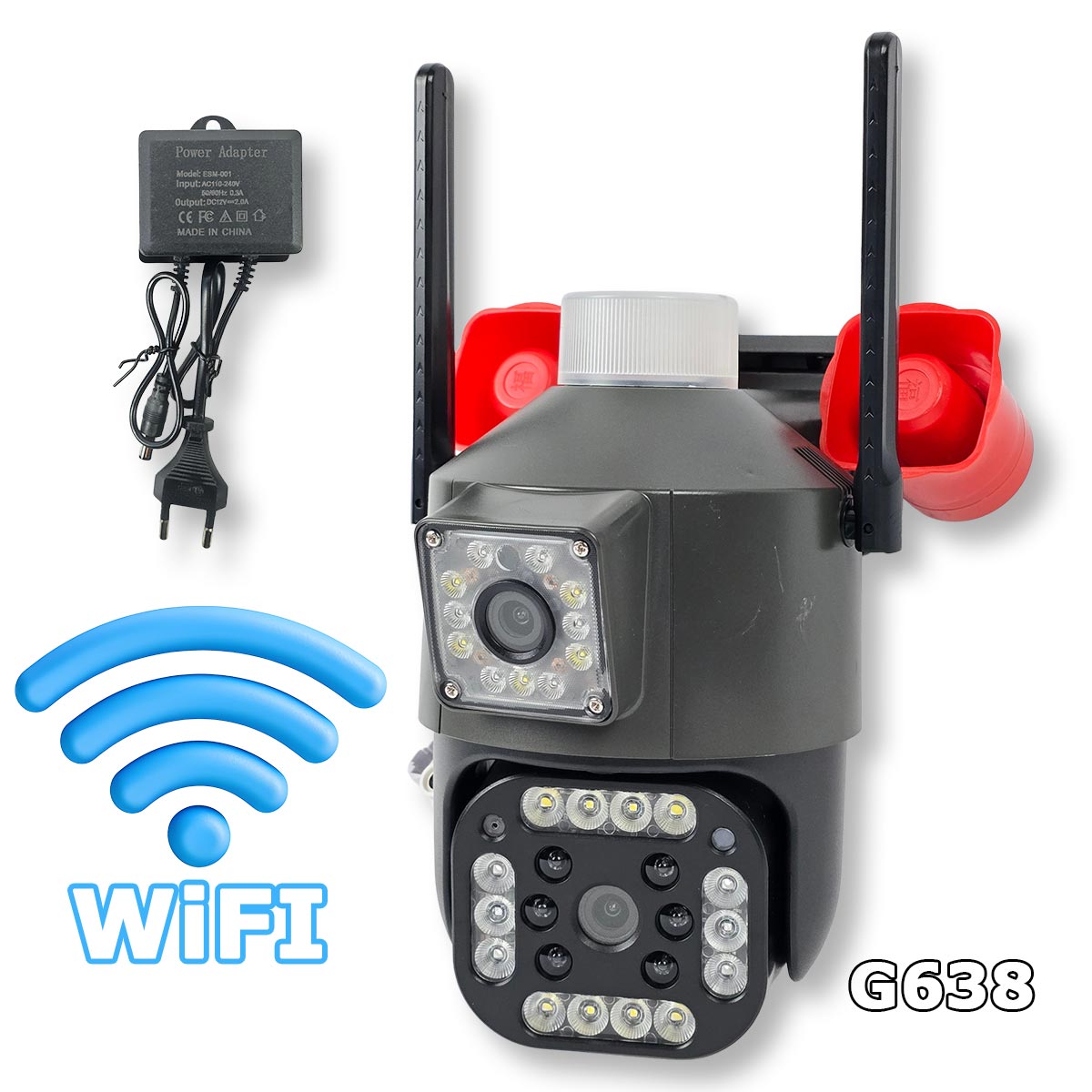 WiFi kamera 2u1 sa sirenom G638 Front 1