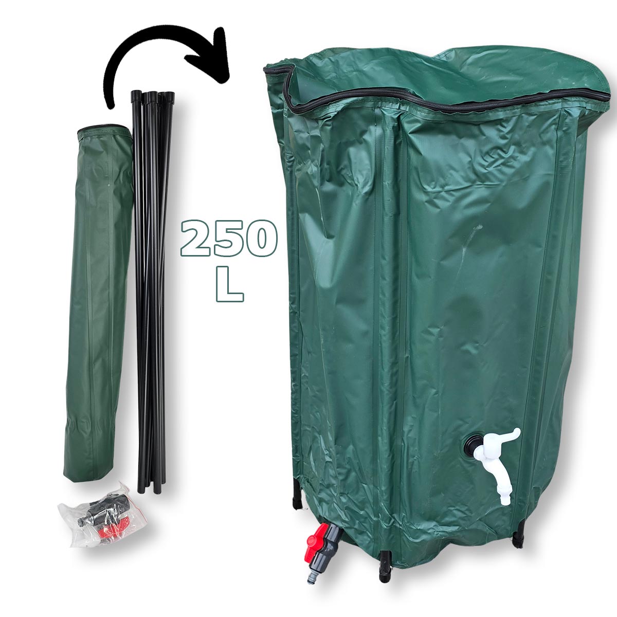 Sklopiva bačva za kišnicu 250L G726 Front 1