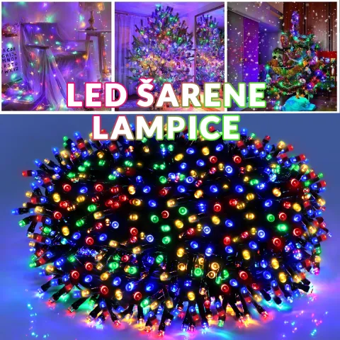 LED Božićne lampice ŠARENE