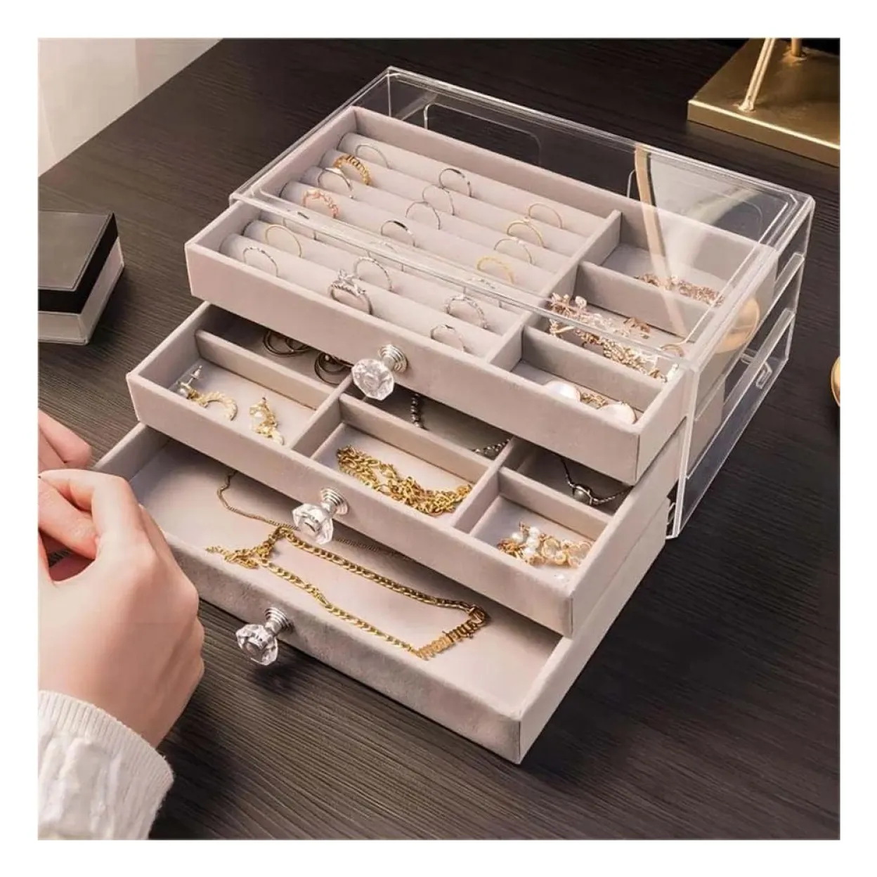 Organizator za šminku i nakit LD-1018 s otvorenim ladicama