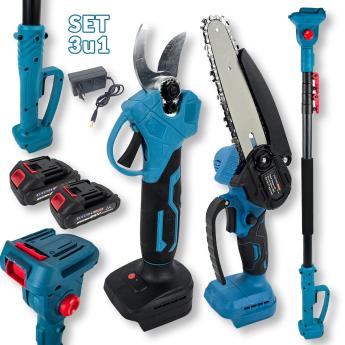 Aku set 3u1 Electra Plus - škare pila teleskopski štap EL003 Front 1