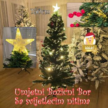 Umjetni Božićni Bor - Svijetleće niti Front 1 (1)