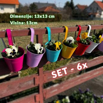 Vrtne metalne posude za cvijeće - 6 okruglih G719 Front 1