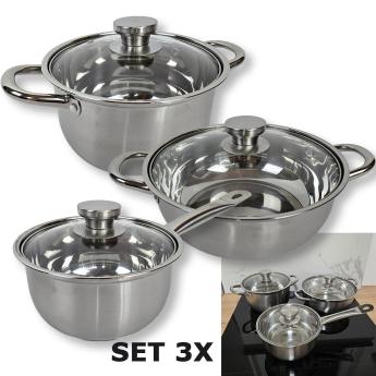 Set Inox posuđa - 3 dijelni set Front 1